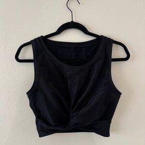 Aerie Black Twist Front Crop Top